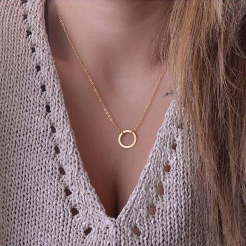 ‼️3/$30 Boho Dainty Simple Circle Gold Necklace